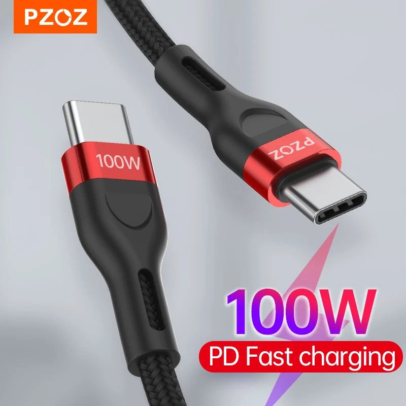 PZOZ PD 5A USB C to USB Type C Cable 100W Fast Charging For iPhone 15 Pro Max MacBook iPad Samsung Xiaomi 60W USBC Charger Cord