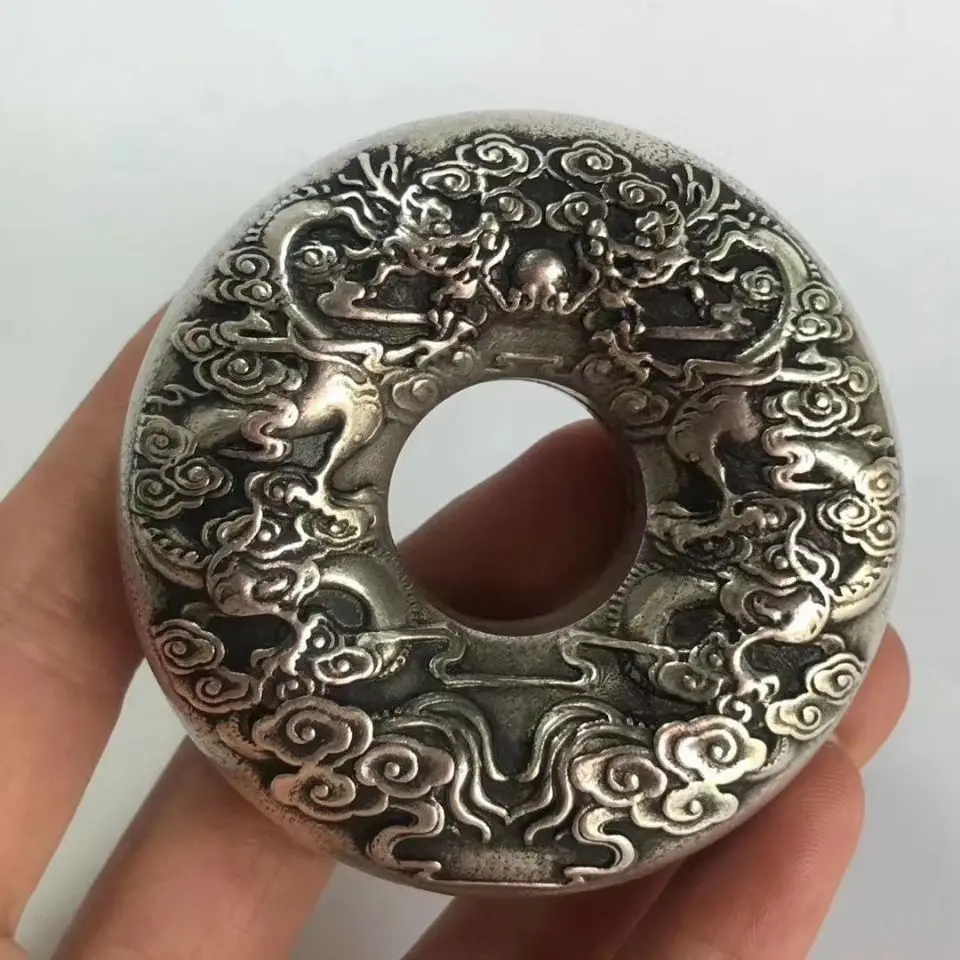 Copper tiger support hand rattle, tiger support bell string bell, folk local doctor Langzhong gossip brass medicine bell copper