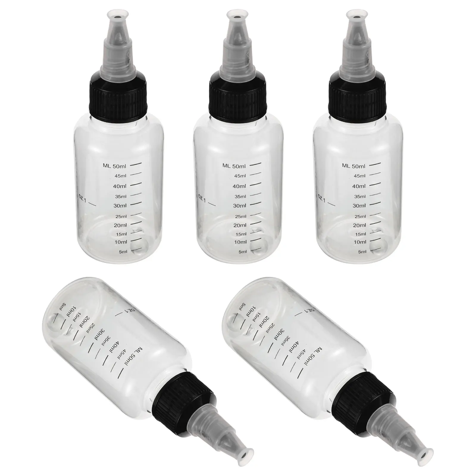

5pcs Measured Paint Squeeze Bottle Fine Tip Applicator Durable Plastic Mixing Dispensing Container For Glue Oil Hobby