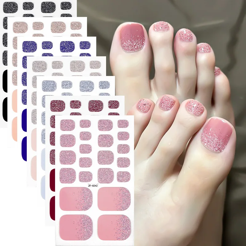 Top Nail Factory Polvere di scalogno tinta unita personalizzata Pellicola per olio per unghie superiore Adesivo per unghie adesivo OEM Unghie per piedi impermeabili