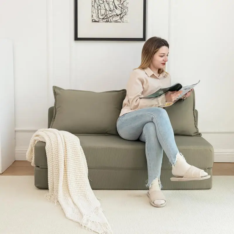 Foldable Sofa Bed Sleeper Chair with Pillow Floor Mattress Couch, Versatile Backrest for Living Room, Dorm, Guest Room & Home