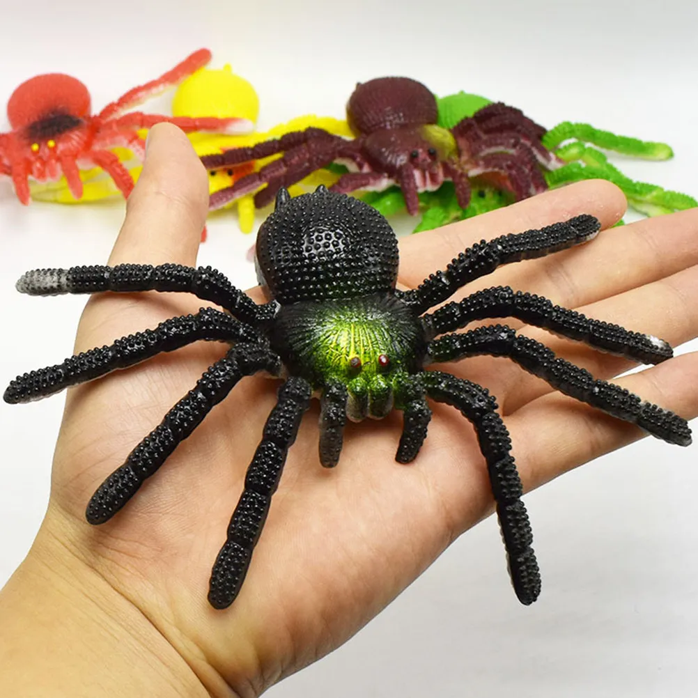 5Pcs Halloween Simulation Spider Realistic Tpr Decoration Horror Props for Party Porch Front Door Scary Joke Tpr Spider