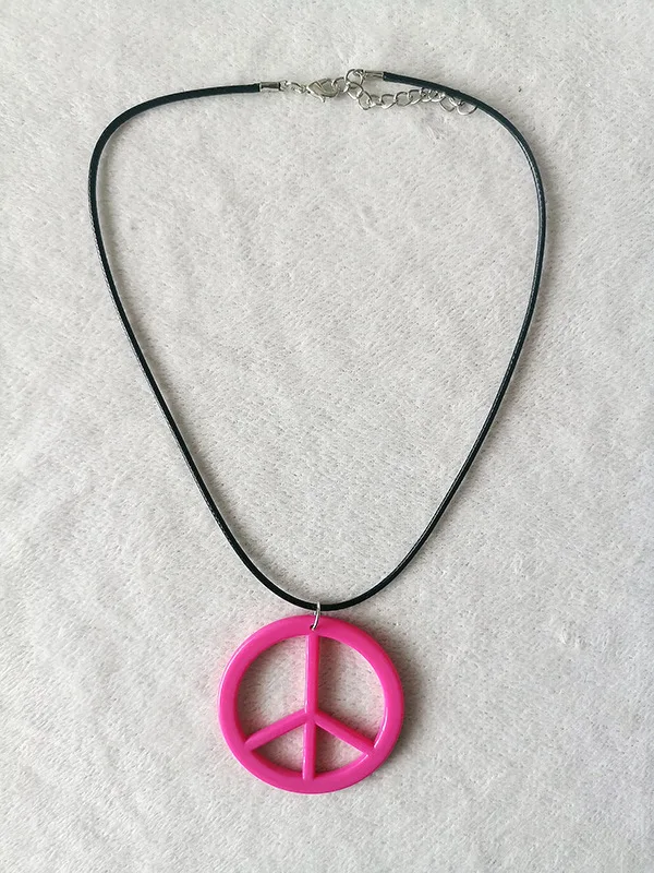 Y2K Vintage Peace Sign Necklace for Men & Women - Trendy Bone Carved Pendant Unisex Hip-Hop Necklace Retro 2000s Jewelry Gift