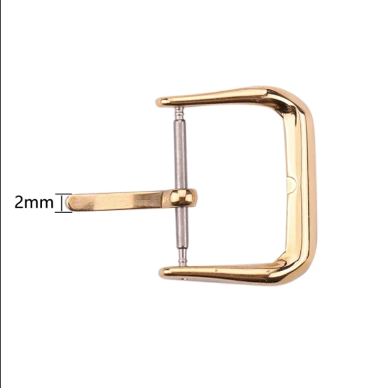 Silver Gold Rose gold Stainless Steel Watch Strap Buckle Polished Metal Watchband Clasp 6 10 12 16 18 20 22mm Watch Accessories