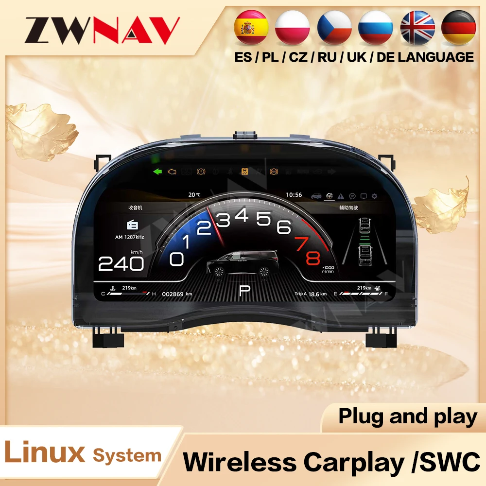 

ZWNAV For Toyota Alpha 20 Series 30 Upgraded 40 Series Car LCD Dashboard Digital Cluster Virtual Cockpit Instrument Speedometer