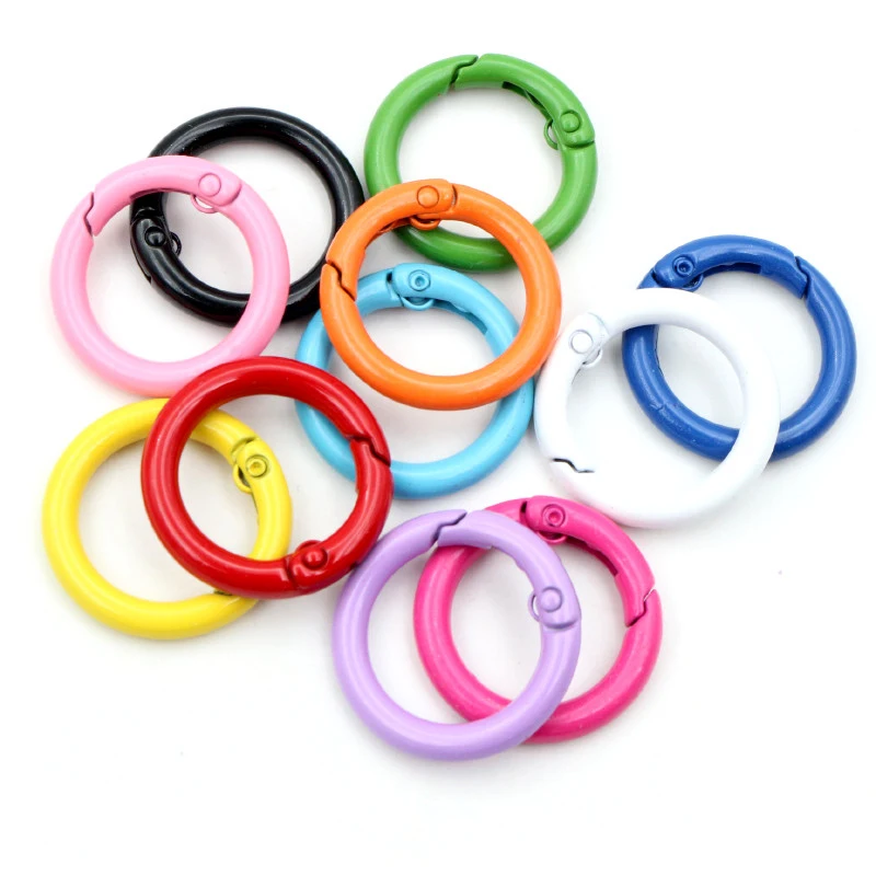 New Fashion Multi-colors Mixed Alloy Open Rings Lobster Clasp Hooks DIY Keychain Jewelry Making Findings Supplies Accessories