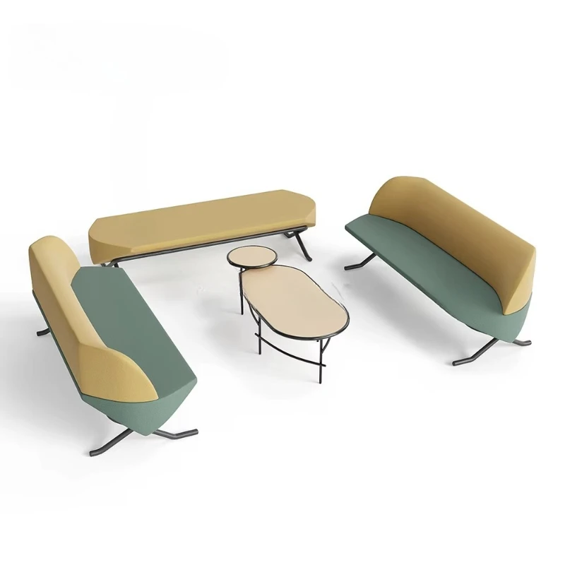 Luxury high quality anti-wear advanced color fastness comfortable school library furniture reception bench sofa cover