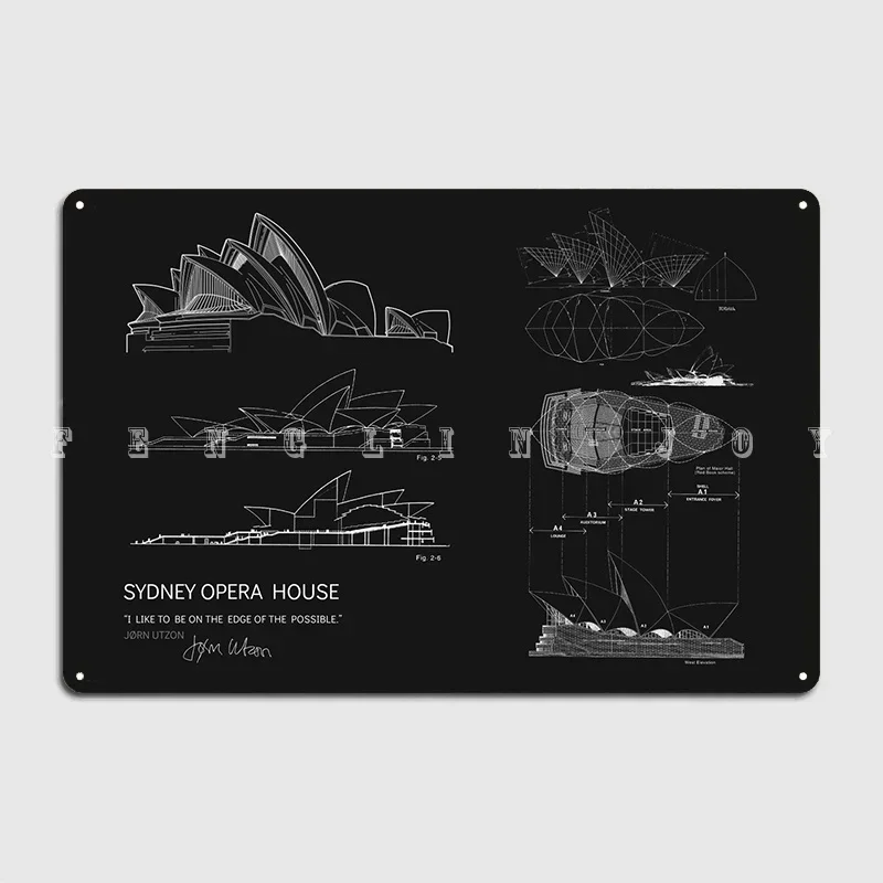 Sydney Opera House Metal Sign Cinema Living Room Living Room Designing Wall Plaque Tin Sign Poster