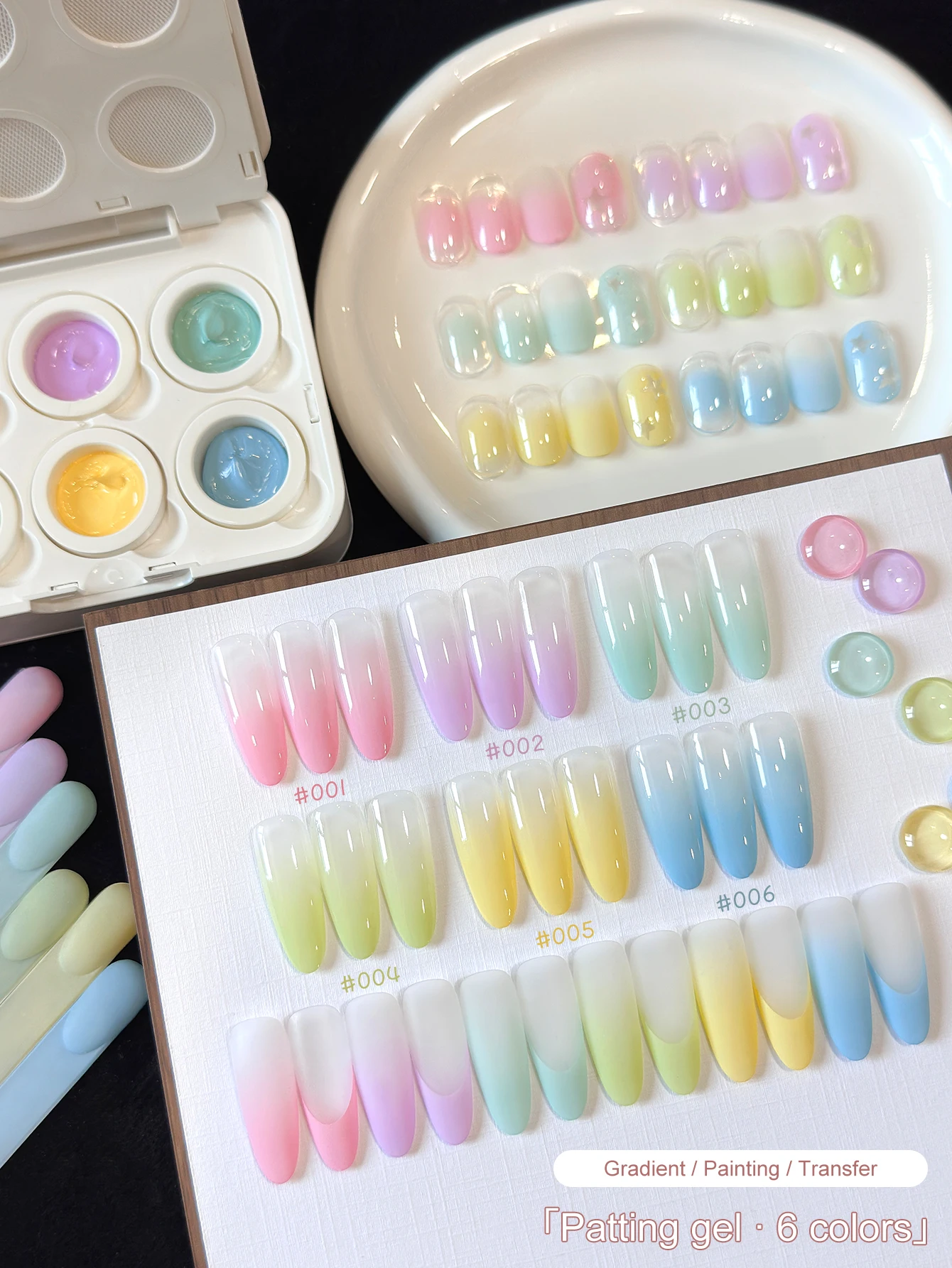 6Colors DopaminePatting Gel Smudge Canned High Saturation Popular Semi-Solid Nail Polish Gel Women's Salon Manicure DIY