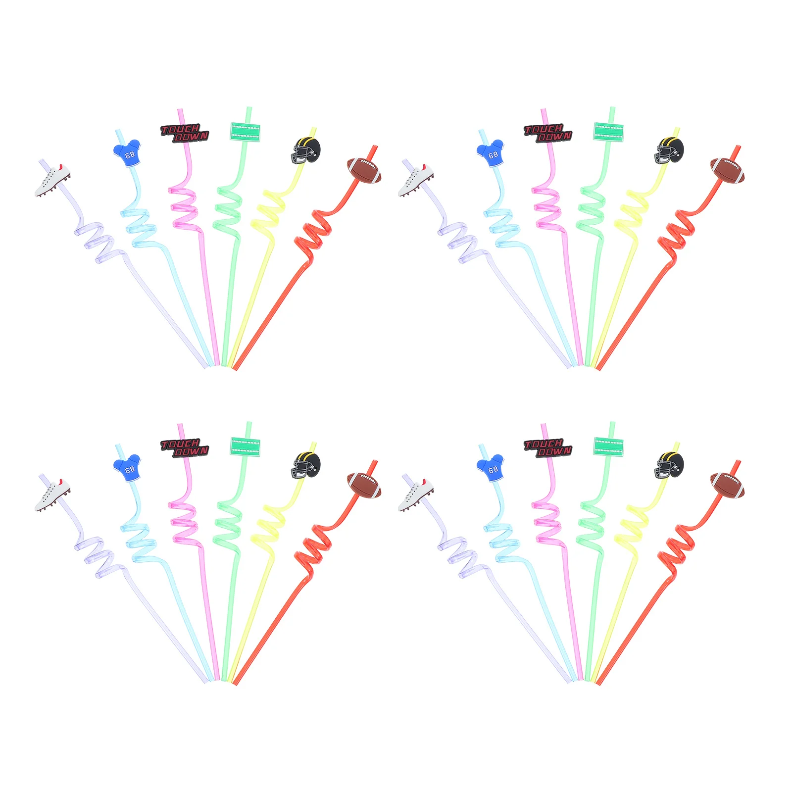 

24Pcs Soccer Party Straws Reusable Football Themed Drinking Straws Kids Birthday Favors Goodie Bag Stuffers Sports Party