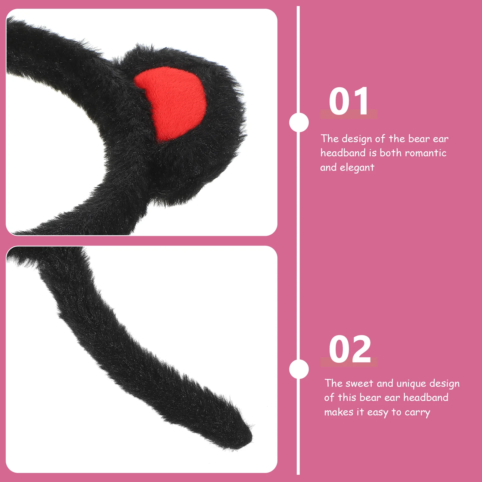 Headband Bear Ears Mouse Halloween Headbands for Women Costume Adult White Miss