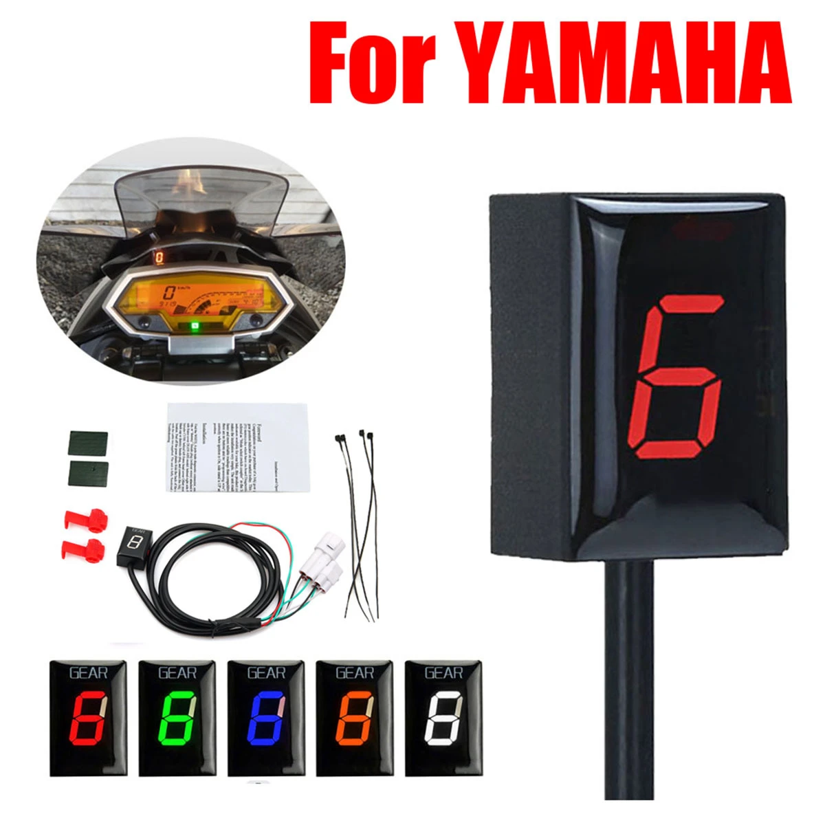 Motorcycle modification, gear display Yamaha yamaha gear display, digital LCD model R1\ R6\ FZ09