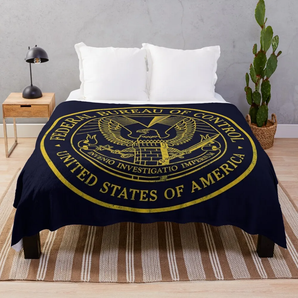 

Federal Bureau of Control Control Game Logo Distressed Logo Throw Blanket Warm Baby Decorative Throw Sofas Blankets