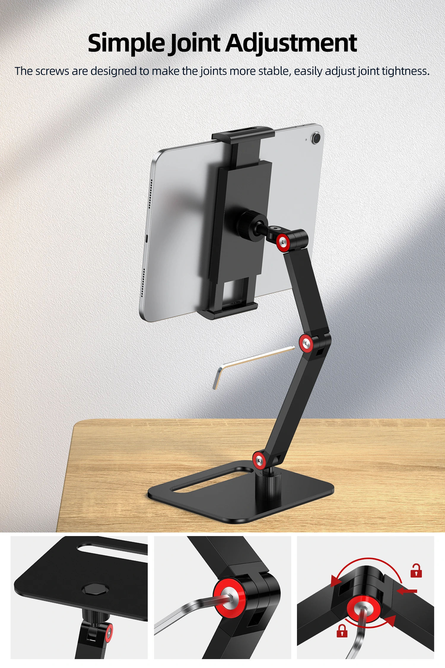 ERIKOLE 360° Adjustable Portable Monitor Holder Metal Stand for 4.7-18 Inch Screen No Drilling Vesa Laptop Gaming Expandable