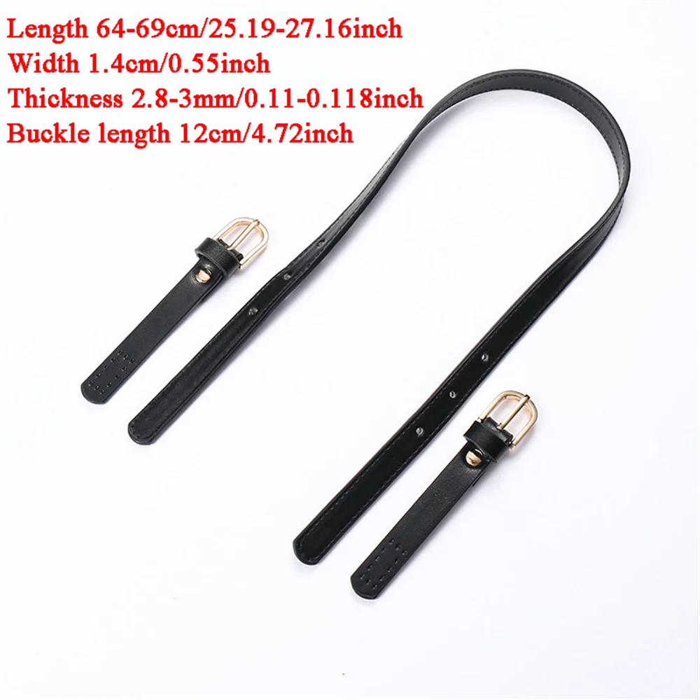 2pcs PU Leather Shoulder Bag Strap Adjustable Handbag Straps Detachable Double Buckle Bag Handles 64-69cm Women Bag Accessories