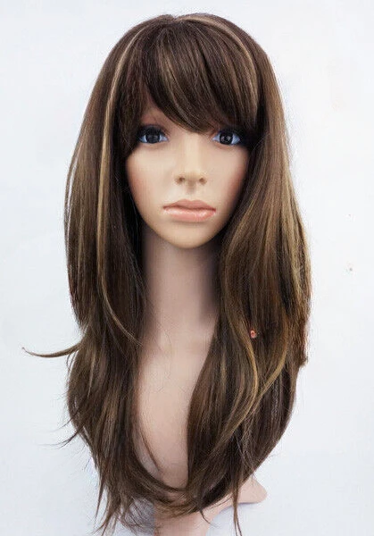 

Mid Brown Mix Long Wavy Layered Wig