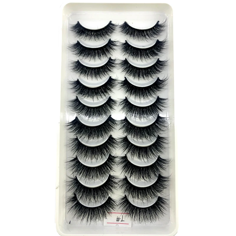 AMSDCN Künstliche Kurze Nerz-Wimpern, Natürlich Dramatische Falsche Wimpern, 10 Paar 3D-Wimpern für Make-up – Detail 15