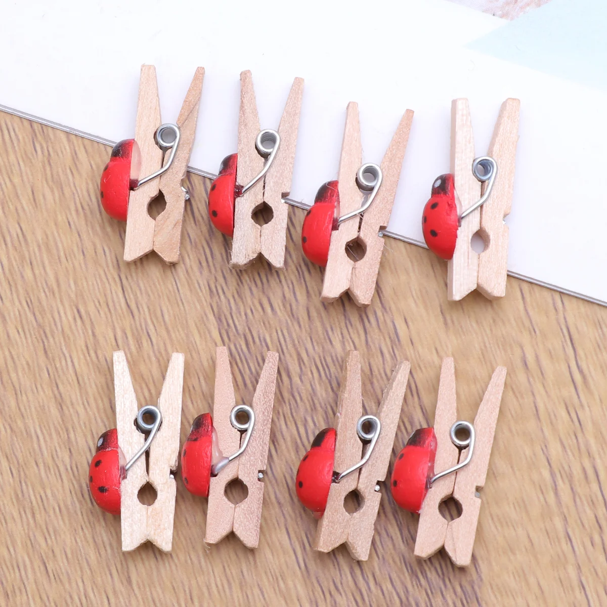 100 Pcs Holder Lovely Photo Clip Pegs Decorate Picture Wooden Clips Nails Decoration Snack