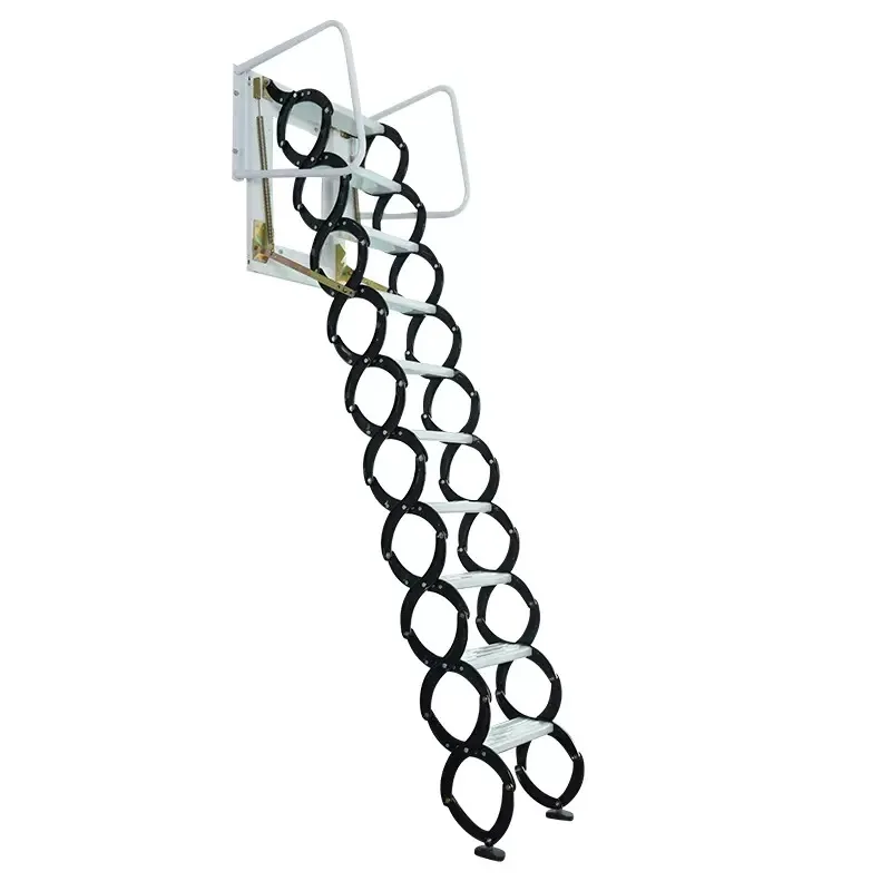 Indoor Outdoor Outdoor Household Ladder Lifting Loft Retractable Wood Staircase Folding Stretching Wall Mounted