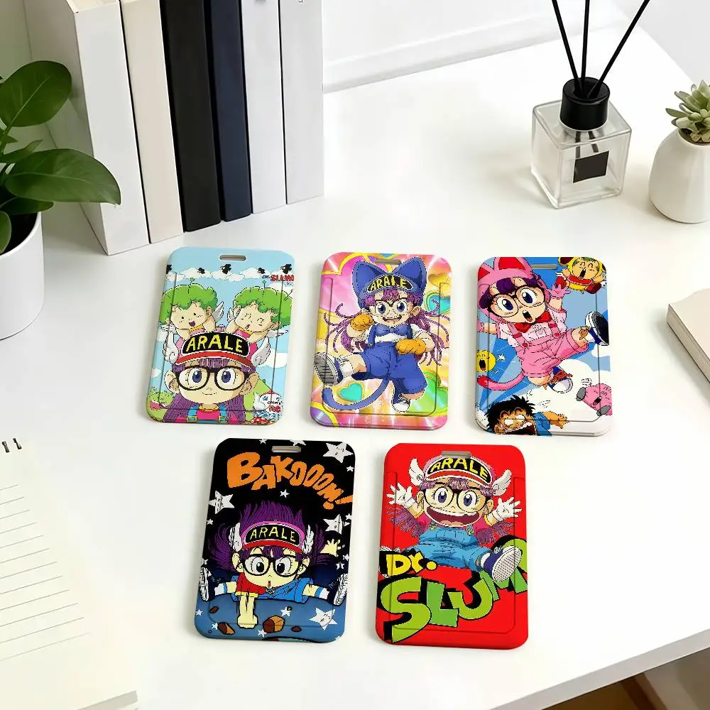 Cartoon Dr-Slump Card Holder Corporate Business Work Badge Holders Uisex Credit Bus Daily Commute ID Case
