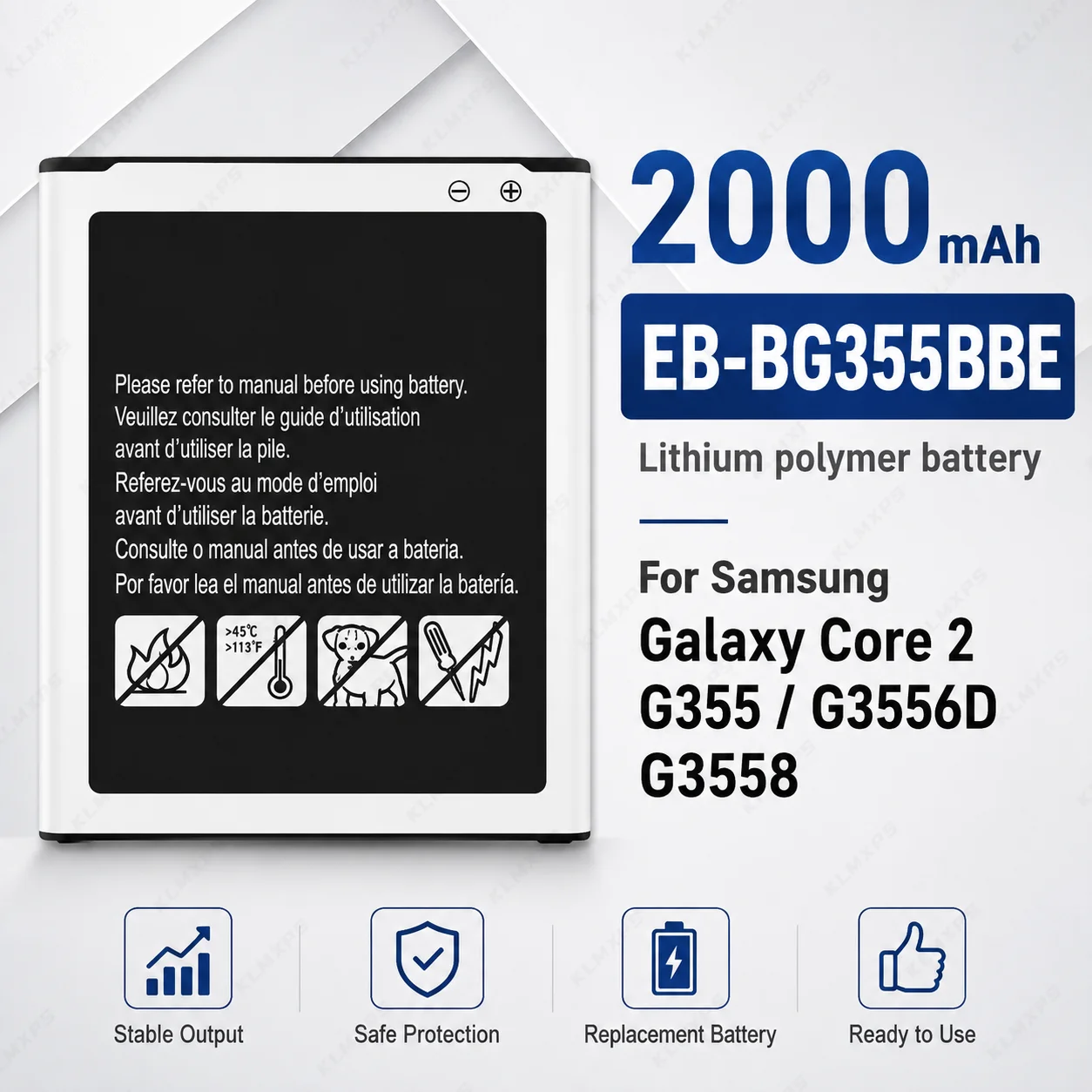 Replacement Phone Battery EB-L1G6LLA EB-BG530CBU EB-F1A2GBU For Samsung Galaxy S3 Mini S2 Grand 2 J3 2016 A7 ACE 4