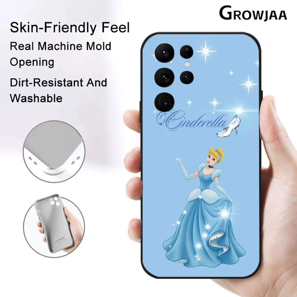 Cute Cinderella Princess Phone Case for Samsung Galaxy S24 Ultra S22 S23 Ultra S21 S20 5G Protective Silicone TPU Funda image 3