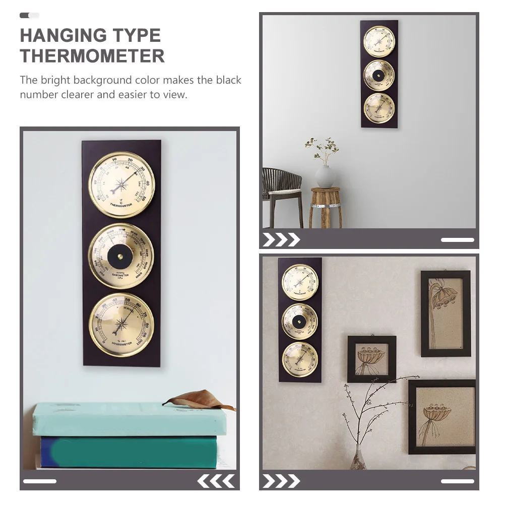 سبائك الألومنيوم بارومتر ميزان الحرارة الرطوبة عالية الدقة الحائط مقياس ورشة عمل المكتب المنزلي درجة الحرارة الرطوبة