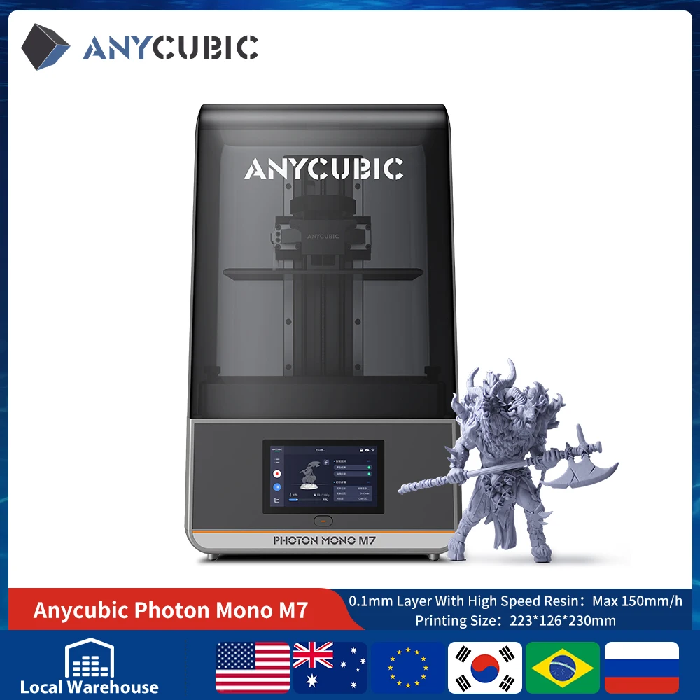 ANYCUBIC Photon Mono M7 14K Speed Up to 150mm/h Printing Mono MSLA 3D Printer 10'' LCD Resin 3D Printer Size 223*126*230m