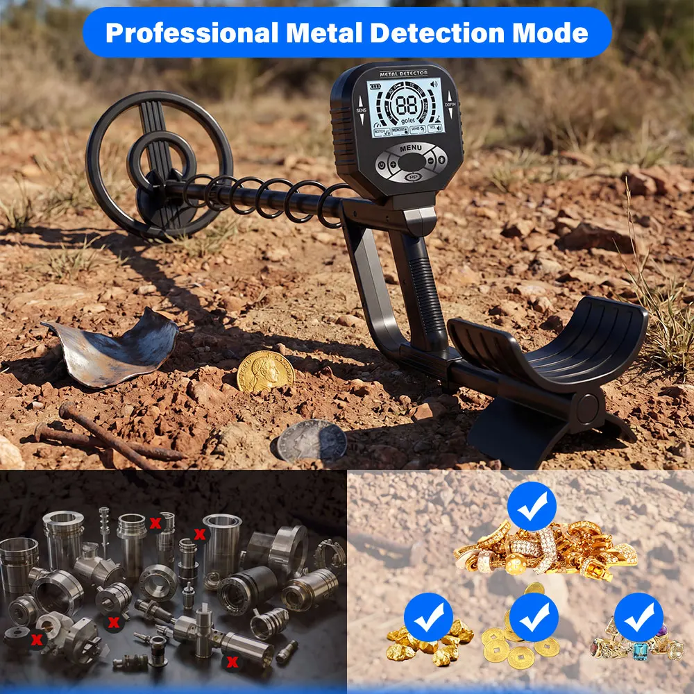 

Professional Underground Metal Detector MD-4073, High Accuracy Gold Treasure Finder with Waterproof Search Coil