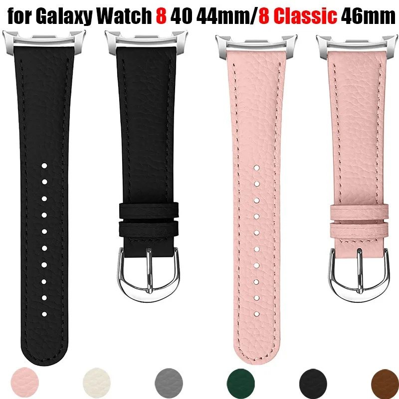Leder-Uhrenarmband für Samsung Galaxy Watch 8 40 mm 44 mm, keine Lücken, Armbänder für Samsung Watch 8 Classic 46 mm Armband Correa