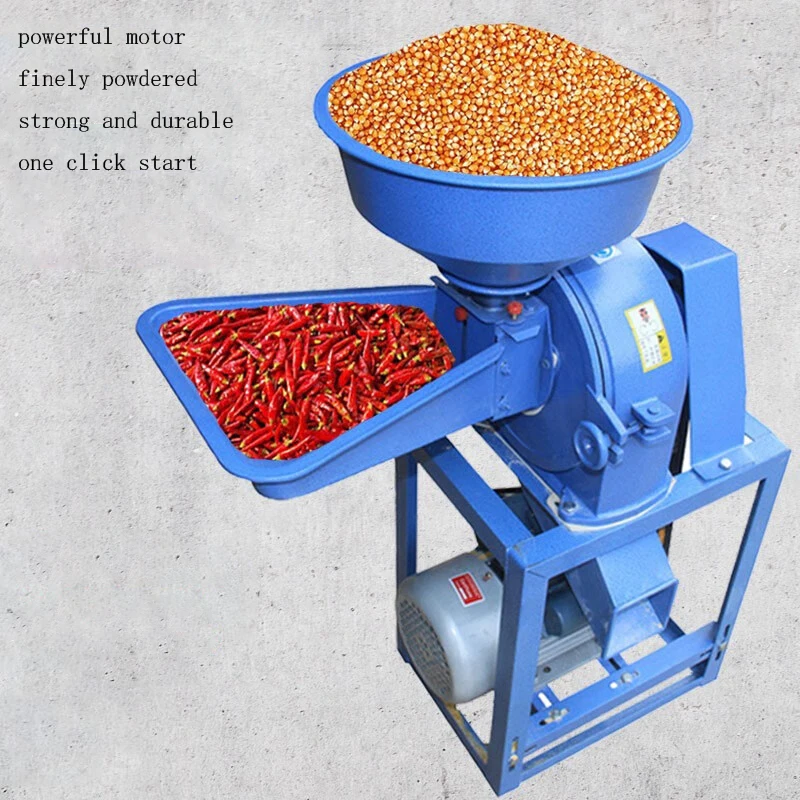 High Power Electric Grinding Machine Grinder Grain Spice Corn Crusher Commercial Household Wet and Dry Food Mill Powder Flour