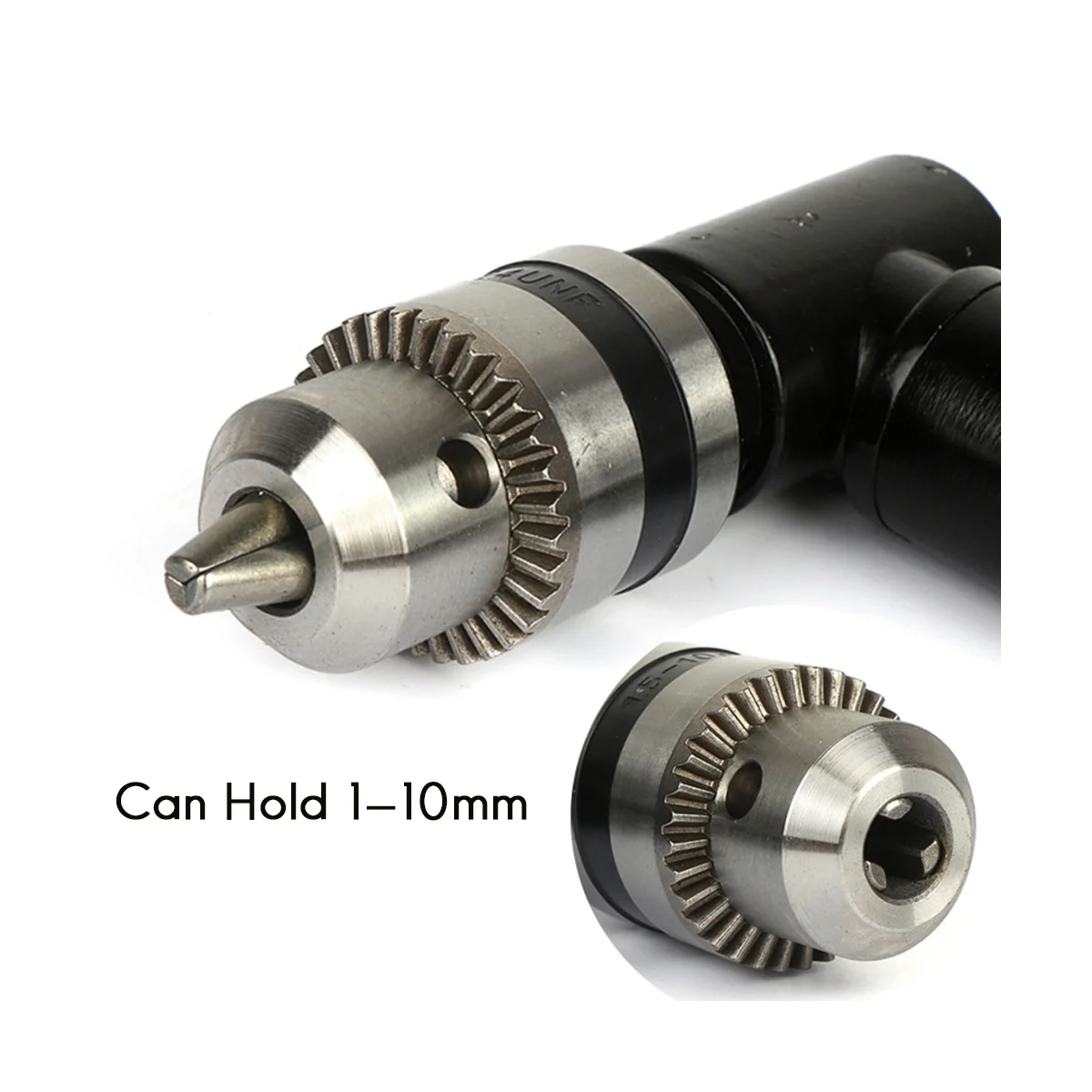 90 Degree Right Angle Electric Drill Three-Jaw Chuck Corner Impact Drill Right Angle Bend Extension Adaptor Iron Head