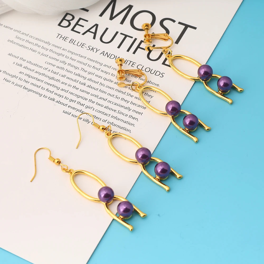 Anime Fate Grand Order Gilgamesh Same Style Pendant Earrings Unisex Ear Clips Fashion Jewelry Gift Cosplay Clothing Accessories