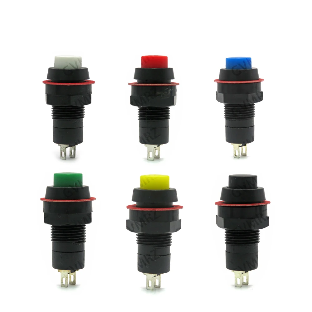 5pcs DS-213 DS-211 10mm Round Miniature Push Button Switch Momentary / Self Locking Round Button Switch Power Switch DS213 White