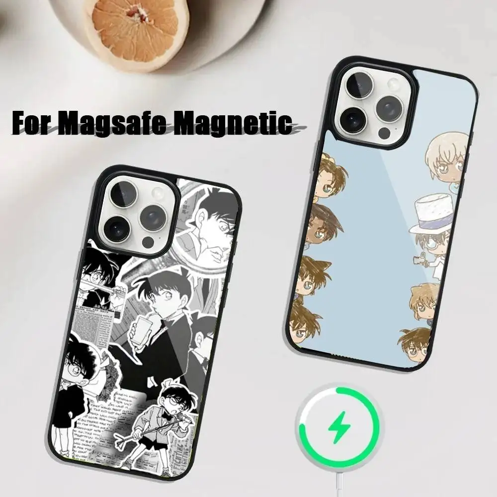 

D-Detective C-Conan Phone Case For iPhone 17,16,15,14,13,12,11,Pro,Max,Plus,Mini,SE4,E Magnetic Magsafe Wireless Charging