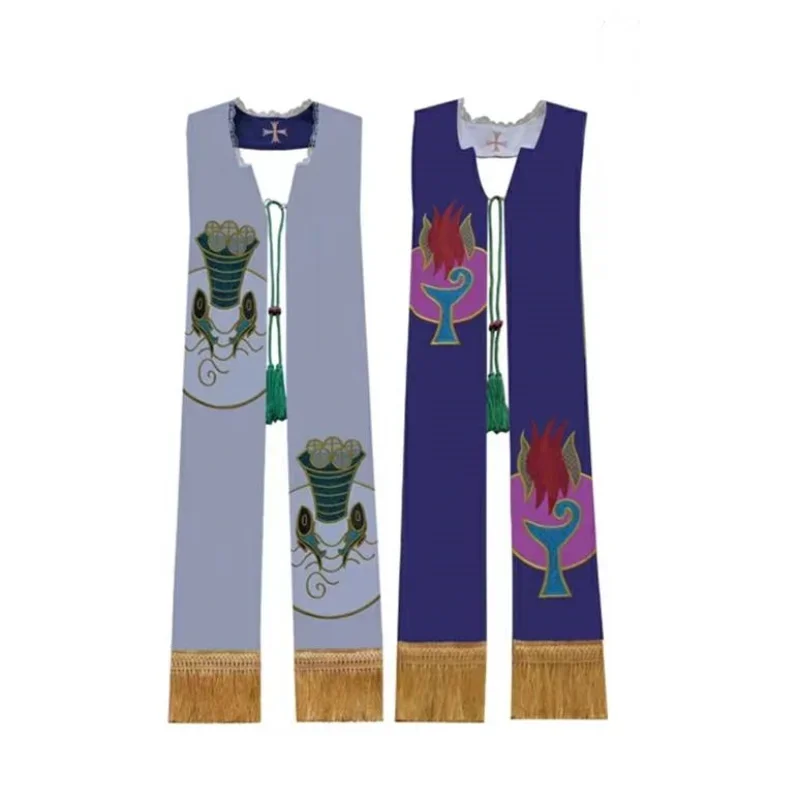 

LITURGICAL MASS Christian Stole Church Clergy Stole Vestments Stole Reversible Tassels