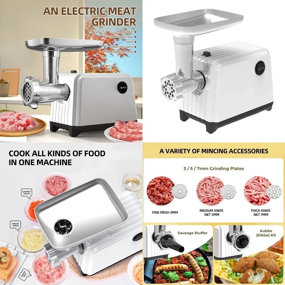 

2026 Electric Meat Grinder Automatic Sausage Stuffer Maker Powerful Kitchen Meat Processador