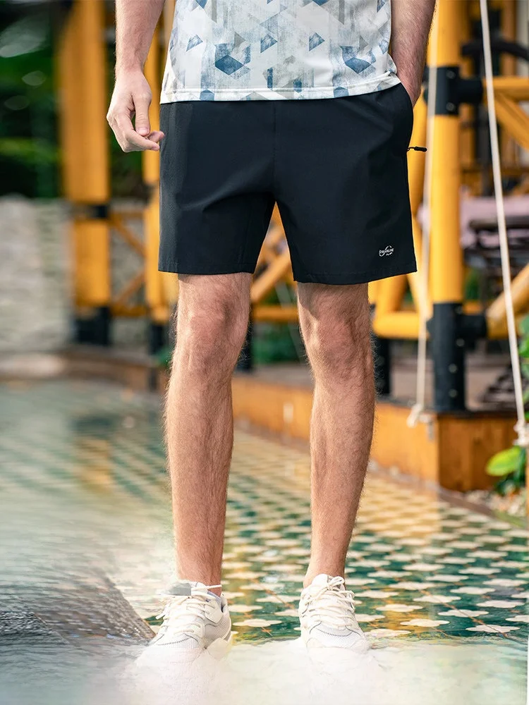 

Enjeolon мужские спортивные orts Qui Dry эластичные уличные легкие брюки для бега Fitn длиной пять четвертей повседневные свободные брюки