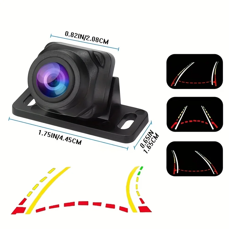 Dynamic Trajectory with Moving Guidelines - Rear View Backup Camera Night Vision Wide Angle for SUV Vehicles Pickup