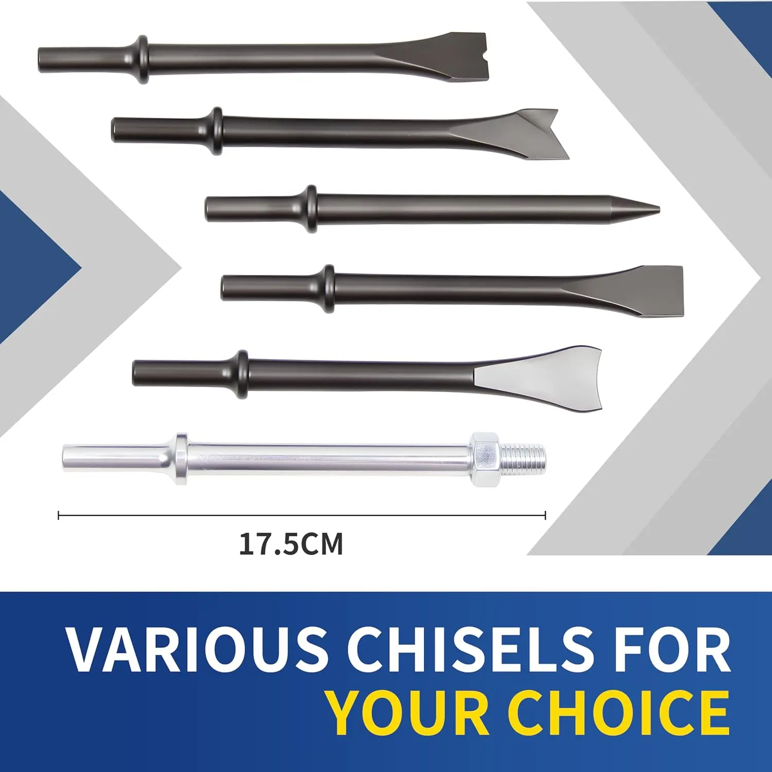 ZZH 27 قطعة طقم مطرقة هوائية، مطارق هوائية 2500 BPM، مجموعة إزميل قطعة مطرقة هوائية مع حقيبة حمل وقفازات