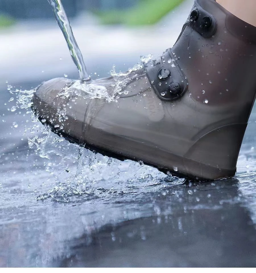 Gummi-Überschuhe für Erwachsene für den Außenbereich, wasserdichte Silikon-Überschuhe, Regentag-Schuhüberzug, wiederverwendbare rutschfeste Regenstiefel – Detail 6