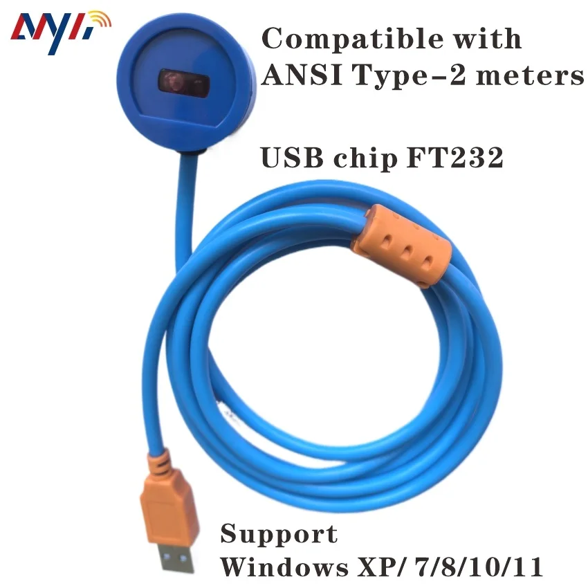 FT232 USB2.0ไปยัง IR kWh Meter flowmeter ANSI โพรบออปติคอลแบบ2 AS1284.10.2 C12.18สำหรับการอ่านค่าแอนซีสมาร์ทมิเตอร์