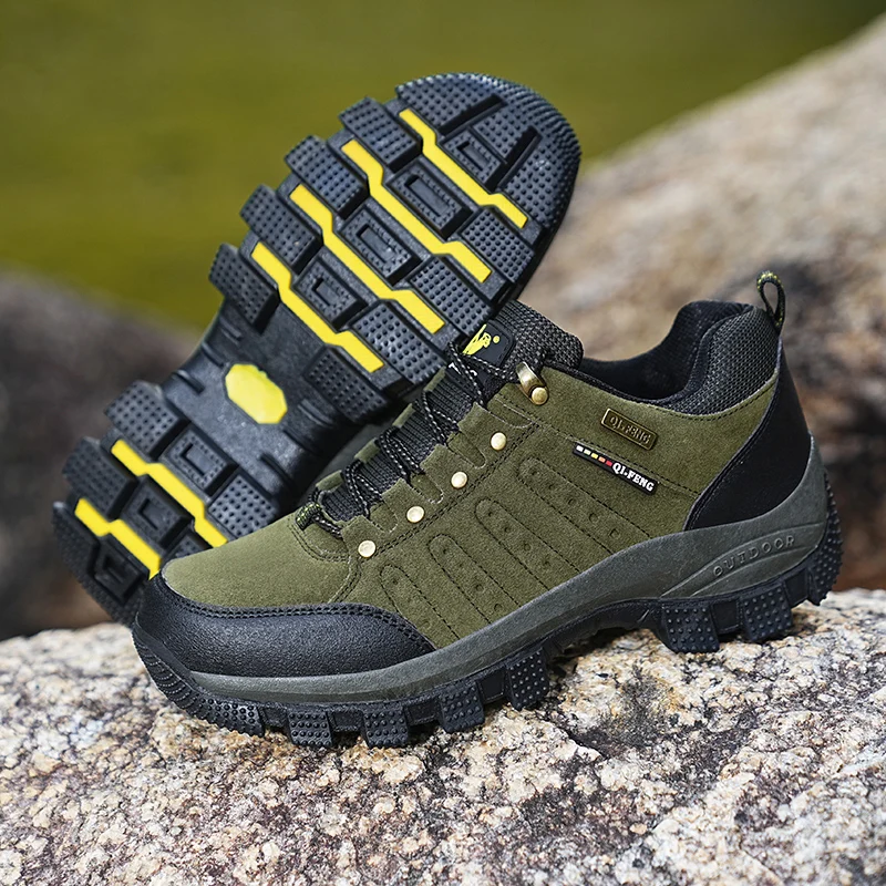 รองเท้าเดินป่าแบบคลาสสิกสำหรับทุกเพศ รองเท้าปีนเขาคุณภาพสูงสำหรับผู้ชาย รองเท้ากันลื่นสำหรับผู้ชาย รองเท้าผ้าใบเดินป่าสำหรับผู้ชาย ไซส์ใหญ่พิเศษ 47