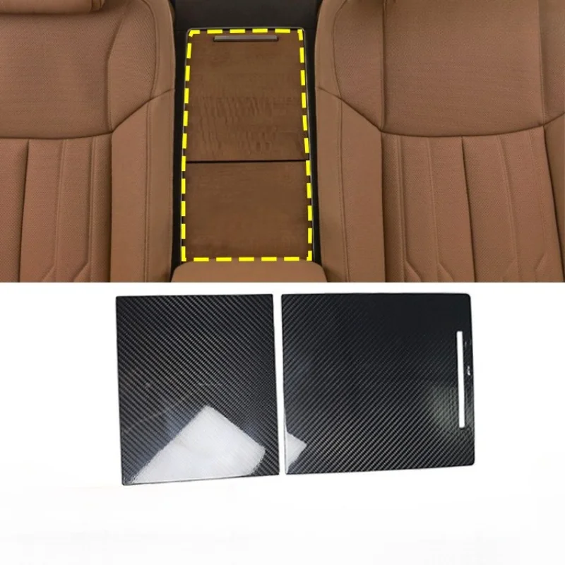 

For Audi A8 2018-2021 Real Dry Carbon Fiber Rear Armrest Back Decorative Cover Interior Decoration Modification Accessories