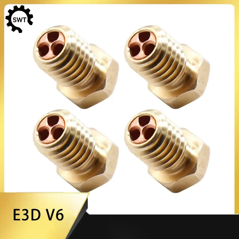 5pcs 3d Printer Nozzle, High 5pcs Flow Triple-Hole Nozzle For E3d V6 Hotend, 1.75mm/3.0mm Compatible Upgrade Part