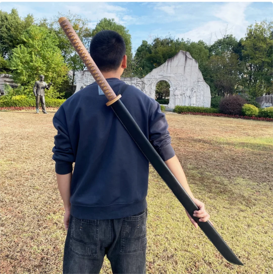 Exquisite Overlong Chinese Kungfu Sword Family Qi Two-handed Dao Quality Bamboo Blade Fit Exercise Training Weapon Props Unsharp