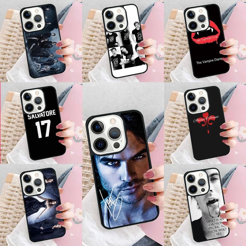 Hot Vampire Diaries Damon Salvatore Soft Phone Case Cover for iPhone 16 Promax 15 Pro 13 14 Plus 11 12 Mini XR XS MAX Coque