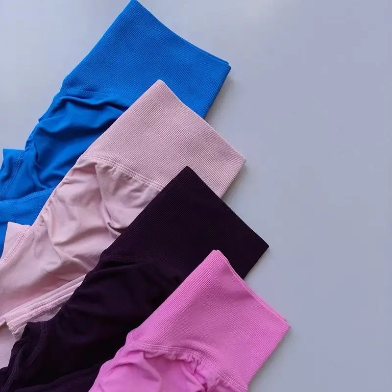 Nahtlose Sport-Yoga-Leggings mit hoher Taille, durchsichtige Sport-, Yoga-, Fitness- und Laufhose, schnelltrocknende Hose mit Scrunch-Butt-Effekt – Detail 5