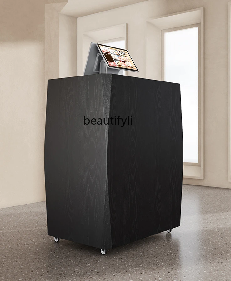 Restaurant Entrance Welcome Simple Information Desk Black Reception Desk Shop Small Cashier