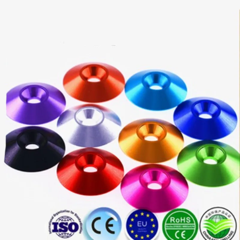 5-10pcs M3 M4 M5 M6 M8 Aluminum Colourful Countersunk Umbrella Flat Head Screw Concave Conical Decorative Groove Washer